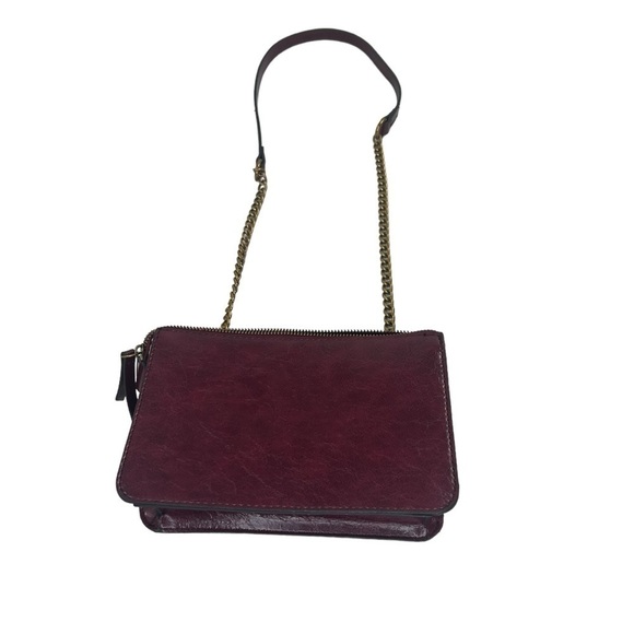 Nine West Susen Burgundy Sleek Minimalist Convertible Chain Crossbody Bag Purse - Picture 10 of 11